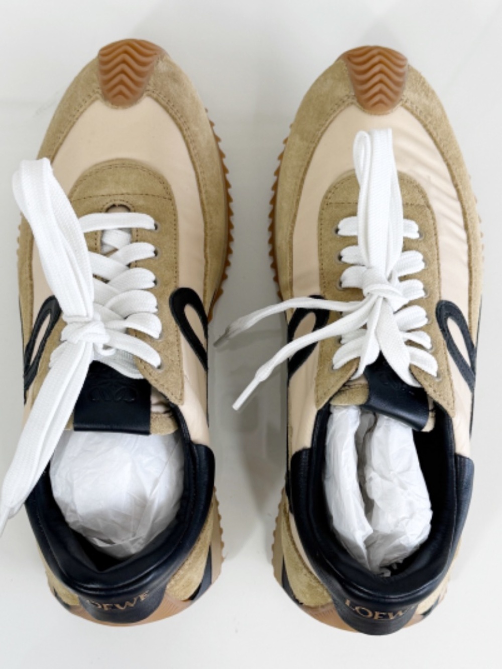 Loewe Flow Runner Suede and Leather Sneakers - Beige - Picture 8 of 14